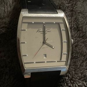 Black and silver watch